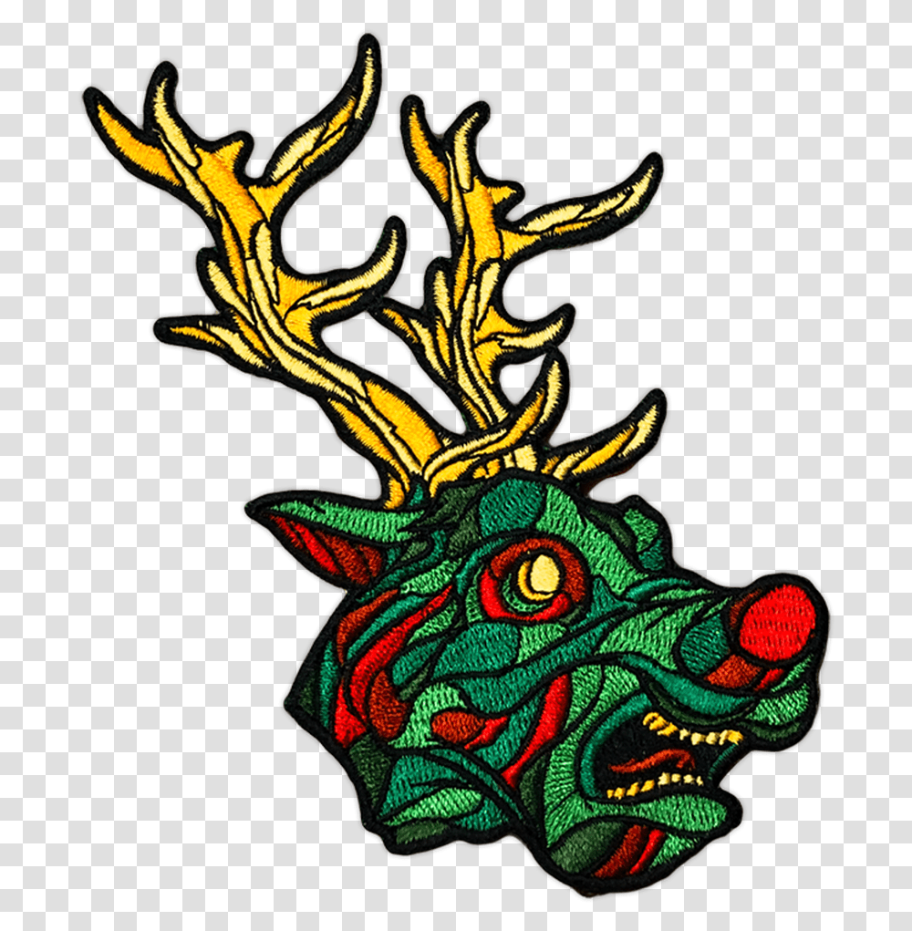 Wild Reindeer Patch By Seventh Cartoon, Pattern, Dragon, Ornament Transparent Png