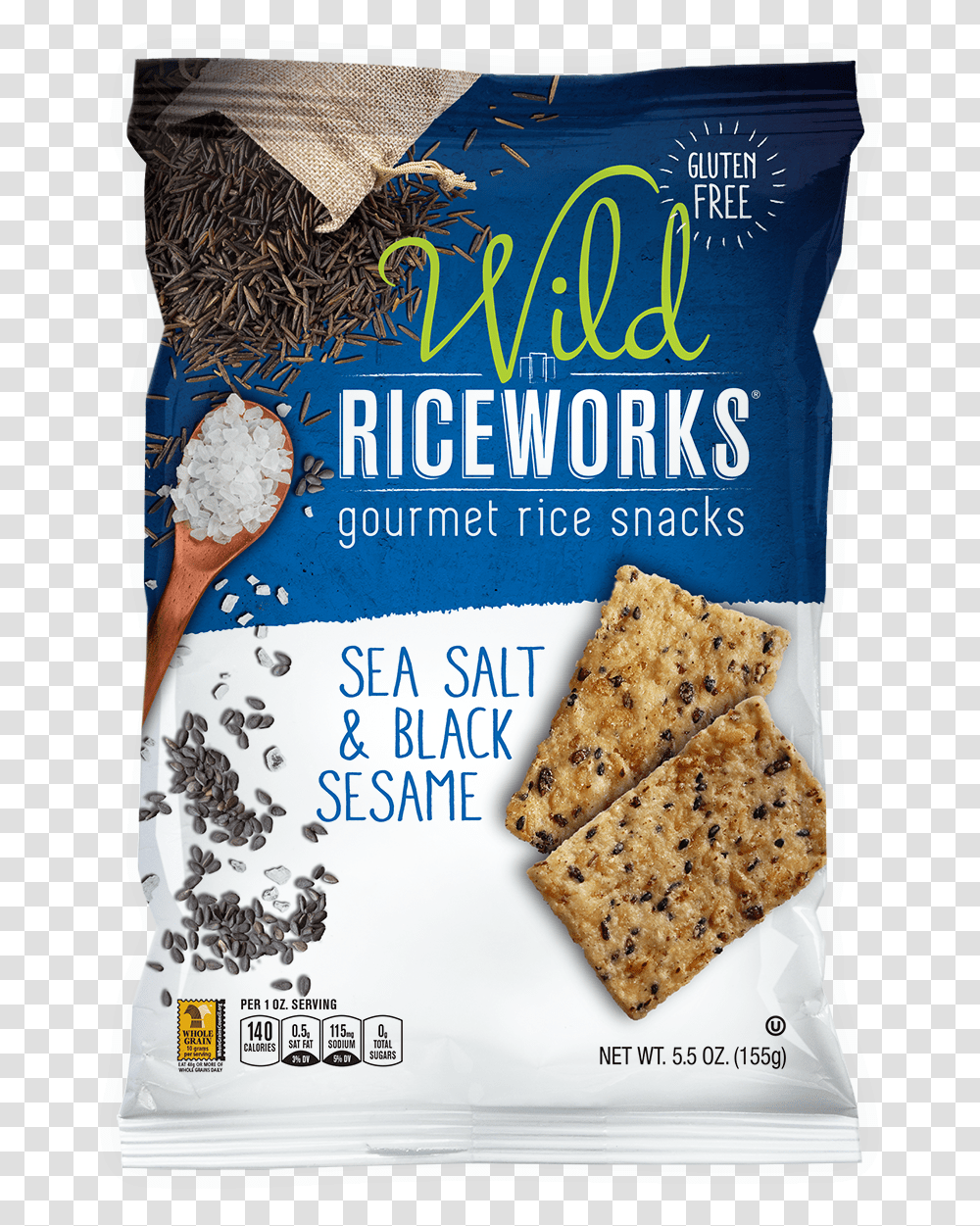 Wild Riceworks Sea Salt Amp Black Sesame Riceworks Sea Salt And Black Sesame, Bread, Food, Cracker, Seasoning Transparent Png