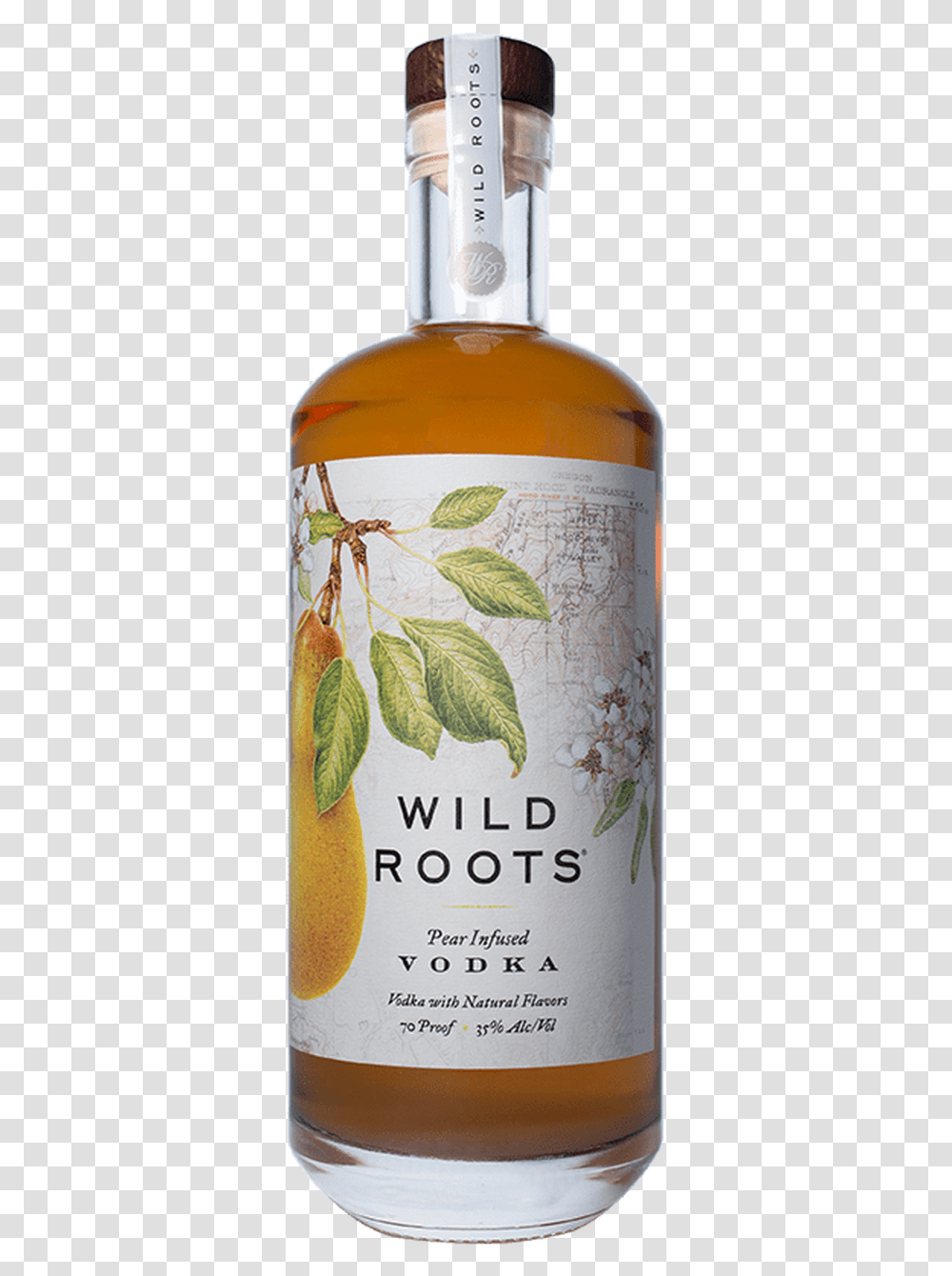 Wild Roots Vodka Pear Infused Natural Flavors 70pf Wild Roots Vodka, Bottle, Beverage, Drink, Alcohol Transparent Png