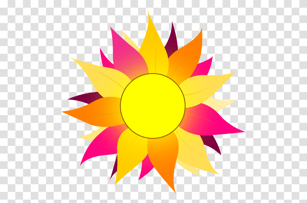 Wild Sunflower Clip Art Vector Clip Art Pink And Orange Sun, Nature, Outdoors, Sky, Star Symbol Transparent Png