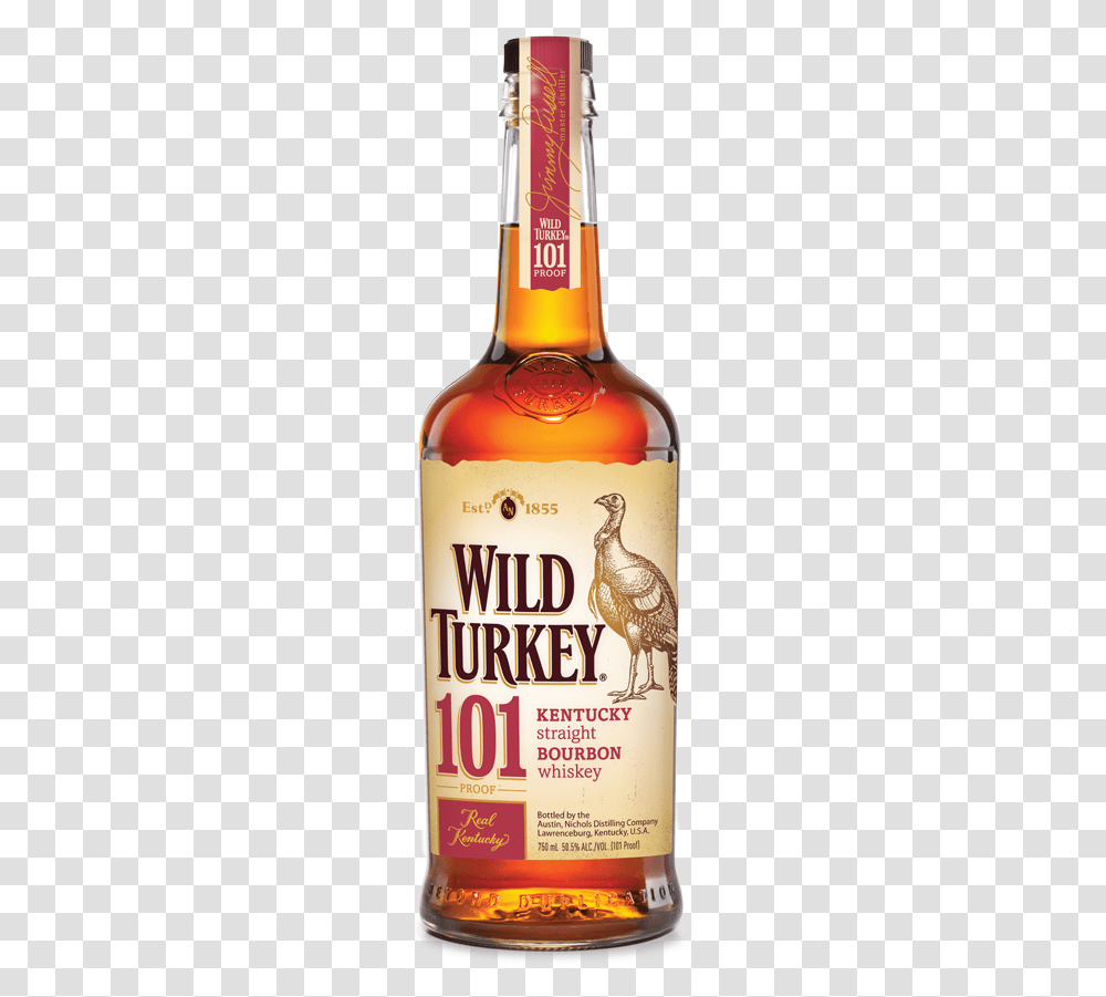 Wild Turkey 101 Bourbon Whiskey, Liquor, Alcohol, Beverage, Drink Transparent Png