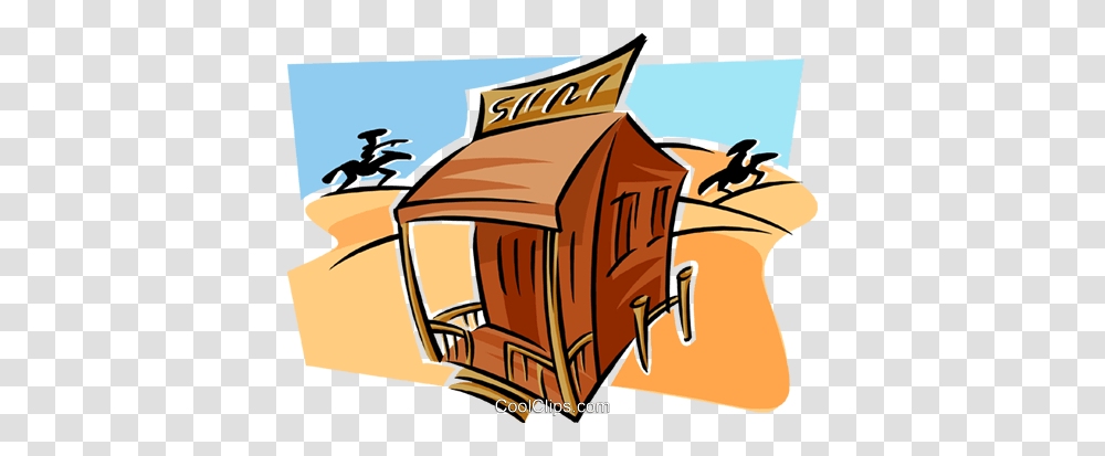 Wild West Royalty Free Vector Clip Art Illustration, Nature, Outdoors, Building, Hut Transparent Png