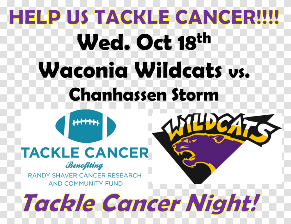 Wildcats Tackle Cancer Waconia Wildcats, Advertisement, Poster, Paper Transparent Png