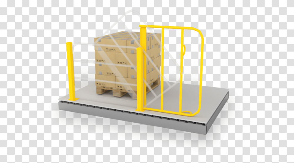 Wildeck Vertical Pivot Gate Plywood, Handrail, Vehicle, Transportation, Bulldozer Transparent Png