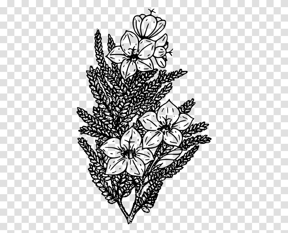 Wildflower Coloring Book Black And White, Gray, World Of Warcraft Transparent Png