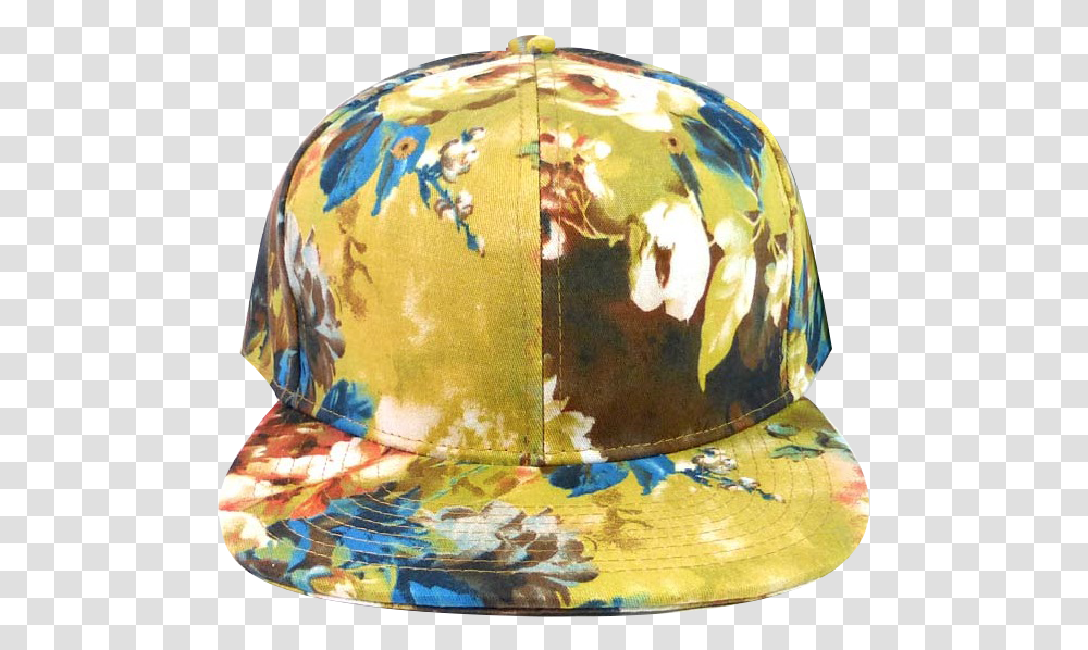 Wildflower Watercolor Floral Snapback Baseball Cap, Apparel, Helmet, Hardhat Transparent Png