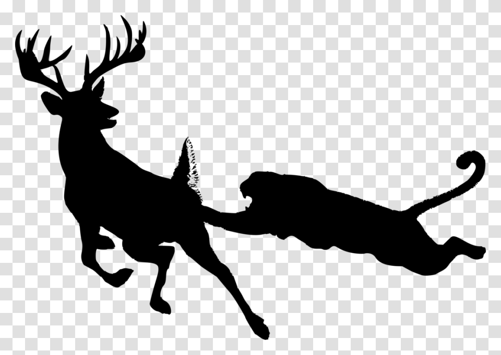 Wildlifesilhouettedeer Lion On A Mountai Silhouette, Gray, World Of Warcraft Transparent Png