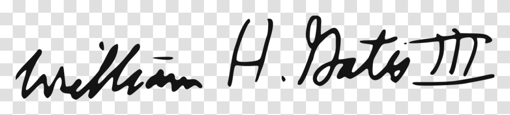 William Henry Gates Signature, Alphabet Transparent Png