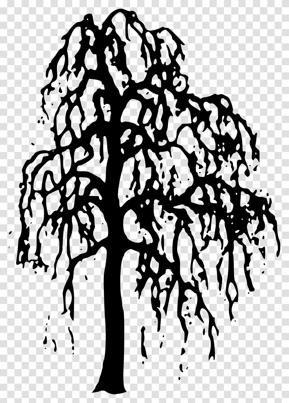 Willow Drawing Dark Willow Tree Silhouette, Gray, World Of Warcraft Transparent Png