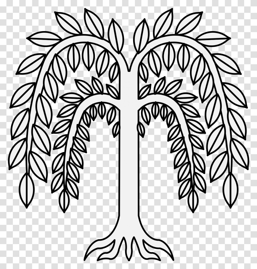 Willow Willow Heraldry, Plant, Root, Stencil, Tree Transparent Png