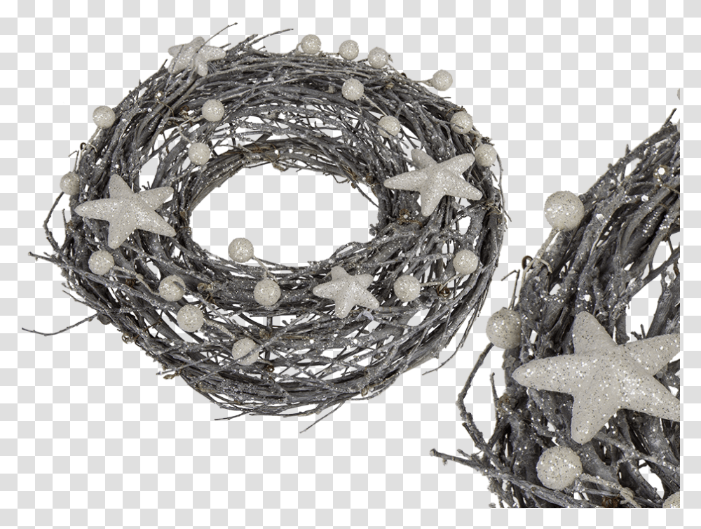 Willow Wreath With Glitter Stars And Balls Out Of The Blue Kg, Diamond, Jewelry, Accessories, Accessory Transparent Png