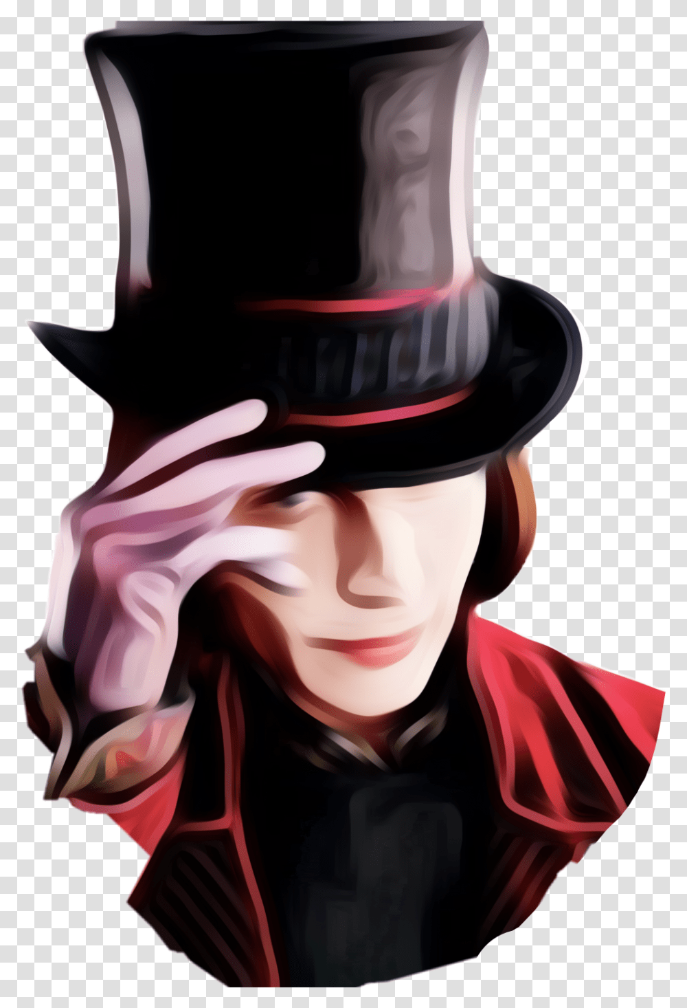 Willy Wonka Cartoonized Sticker Wonka Charlie And The Chocolate Factory, Apparel, Helmet, Person Transparent Png