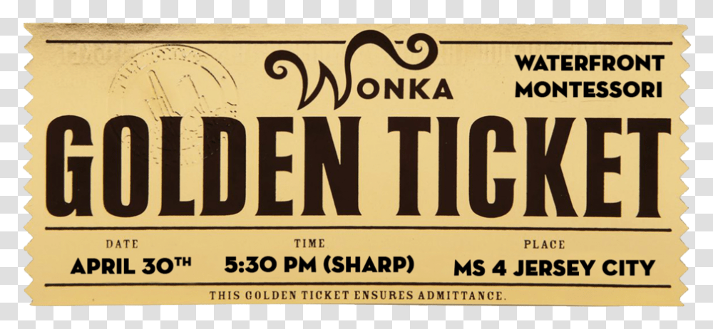 Willy Wonka Golden Ticket Poster, Paper, Advertisement, Label Transparent Png