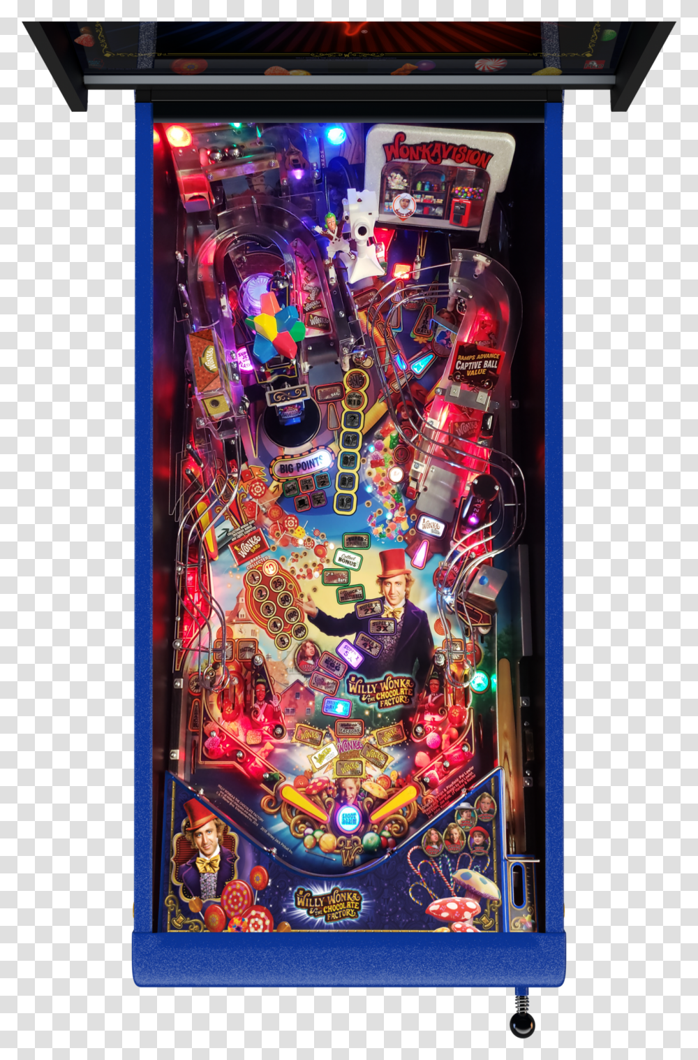 Willy Wonka Pinball Machine, Arcade Game Machine, Person, Human Transparent Png