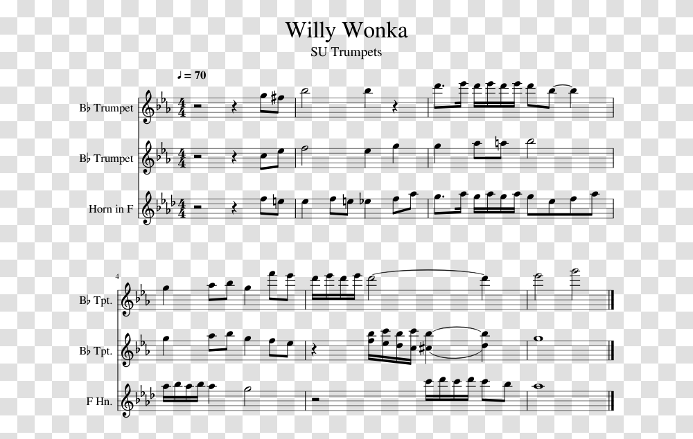Willy Wonka Sheet Music For Trumpet French Horn Download French Horn Meme Music Transparent Png