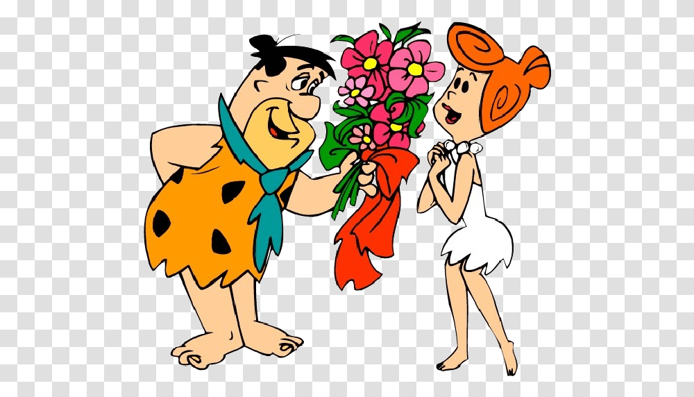 Wilma Flintstone Fred Flintstone Dino Pebbles Flinstone Fred Flinstone With Flowers, Leaf, Plant Transparent Png