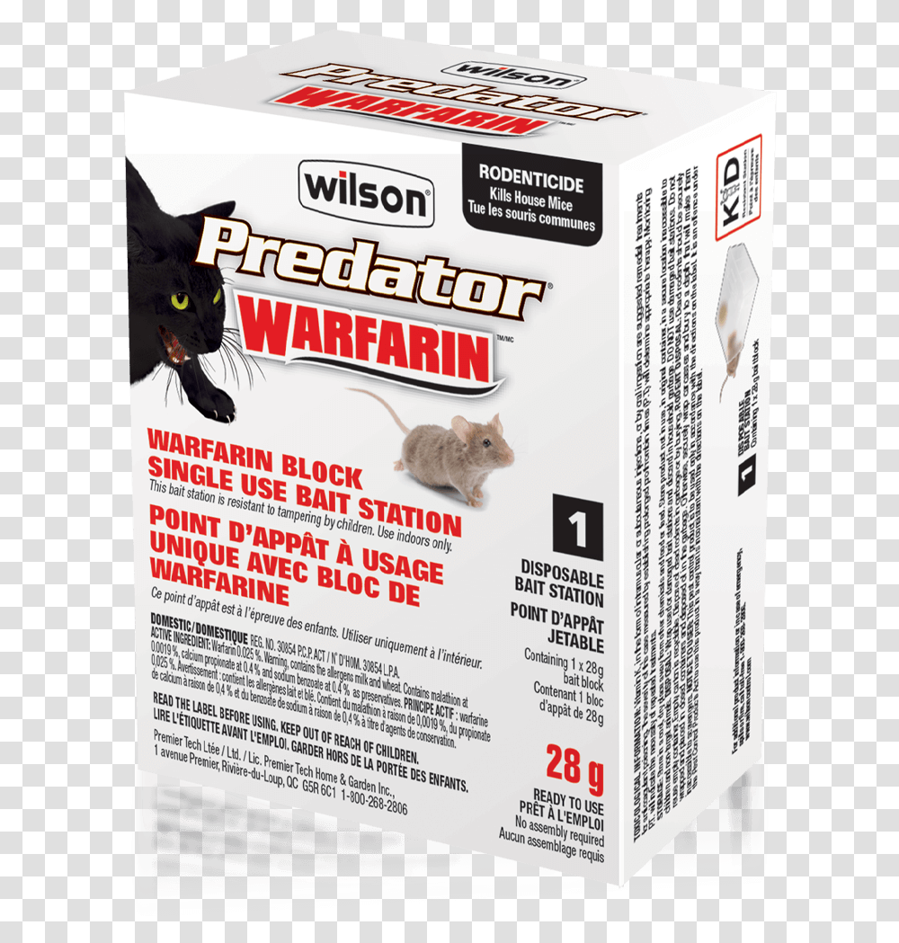 Wilson Warfarin Block Single Use Bait Station 1 Pack Rat, Cat, Pet, Mammal, Animal Transparent Png