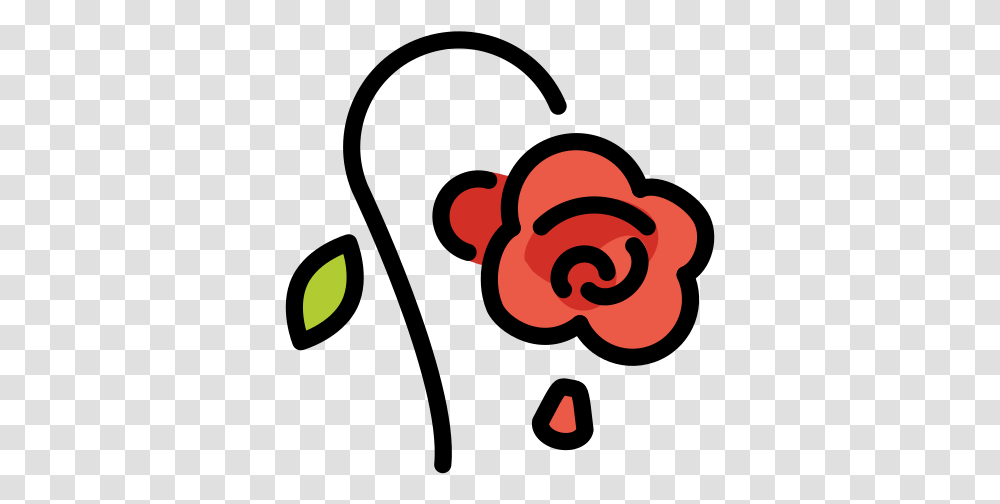 Wilted Flower Emoji Dibujo De Una Flor Marchita, Heart, Graphics, Alphabet, Text Transparent Png