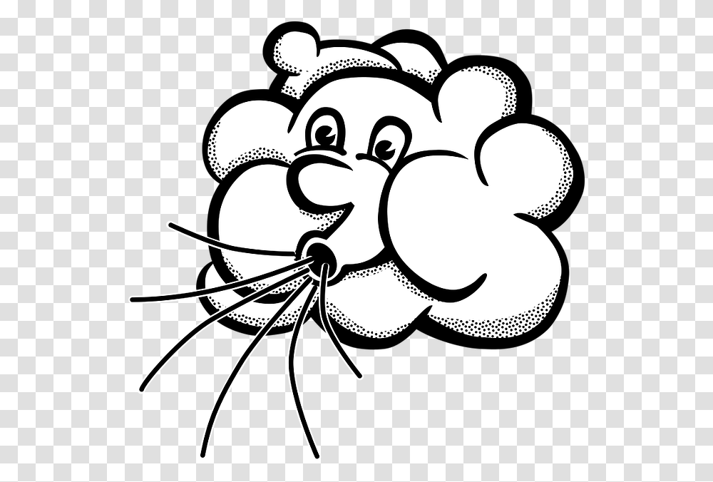Wind Blowing Cloud Air Cartoon Wind Clipart Background, Bow, Stencil, Spider, Invertebrate Transparent Png
