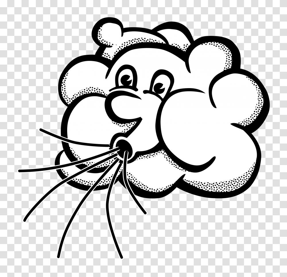 Wind Blowing Cloud Windy Clipart, Stencil, Bow, Graphics, Spider Transparent Png