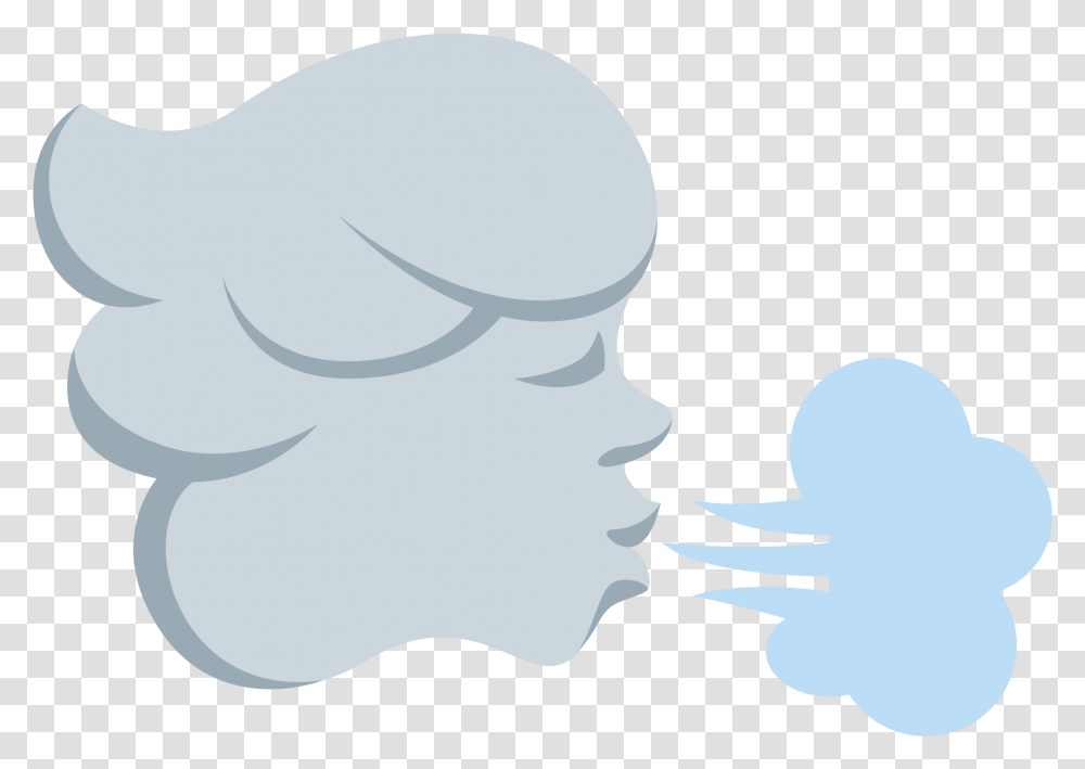 Wind Blowing Face Sticker By Twitterverified Account Emoji Soplando, Animal, Silhouette, Bird Transparent Png