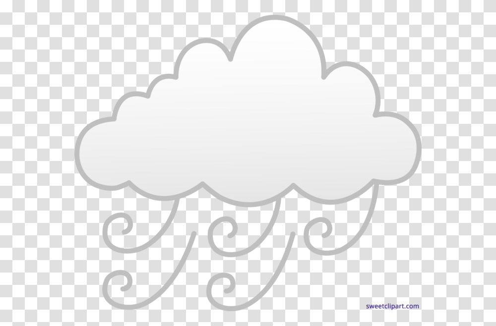 Wind Clipart Cute Windy Weather Clipart, Stencil Transparent Png