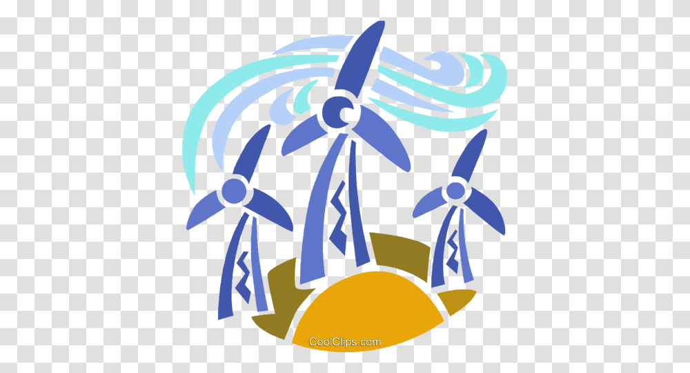 Wind Energy Royalty Free Vector Clip Art Illustration, Machine, Propeller, Engine Transparent Png