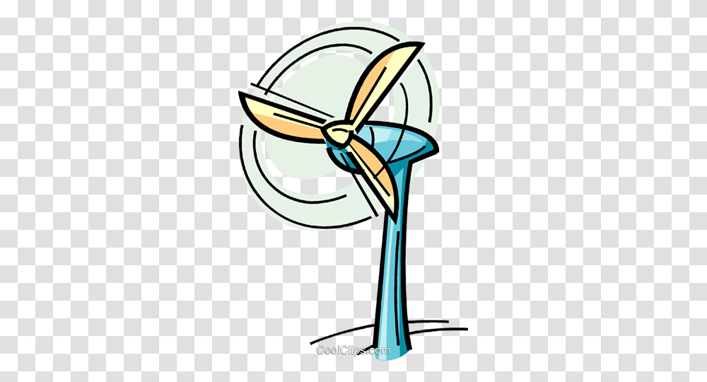 Wind Power Royalty Free Vector Clip Art Illustration, Machine, Propeller Transparent Png