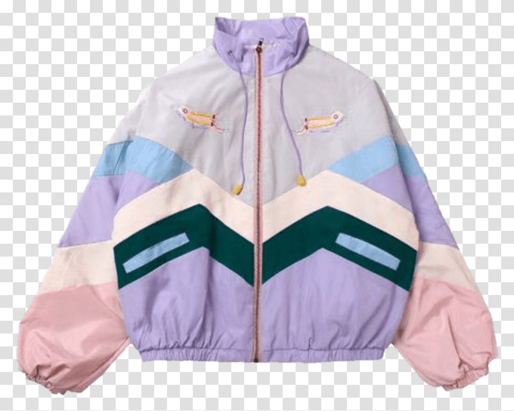 Windbreaker Cute Retro Vaporwave Aesthetic Jacket, Clothing, Apparel, Coat, Sweatshirt Transparent Png