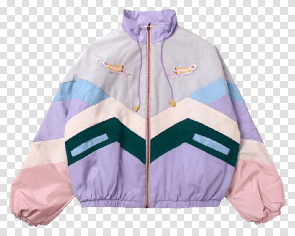 Windbreaker Cute Retro Vaporwave Beautiful Pastel Aesthetic Jacket, Apparel, Coat, Sweatshirt Transparent Png