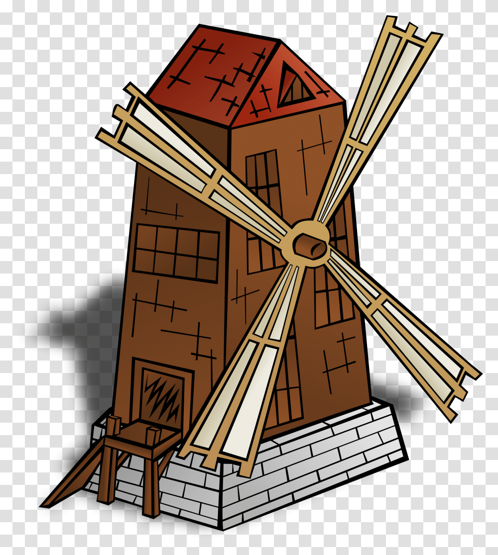 Windmill Clipart Drawing Mill Clipart, Construction Crane, Engine, Motor, Machine Transparent Png