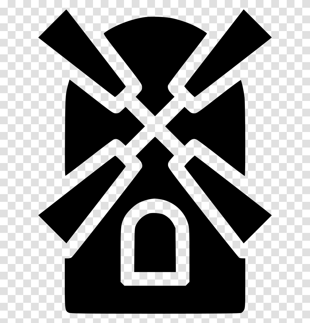 Windmill Emblem, Cross, Stencil, Sign Transparent Png