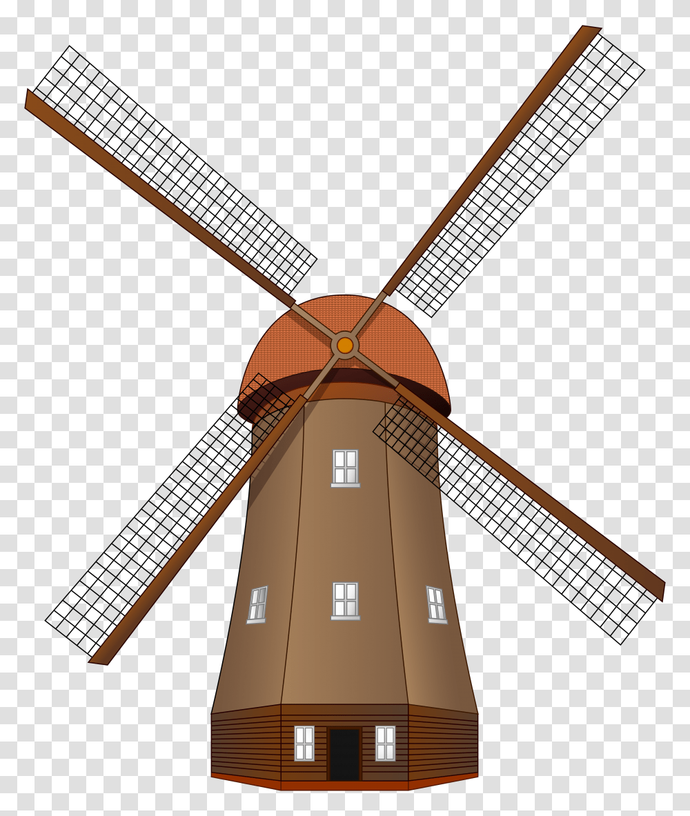 Windmill Large Clip Art, Machine, Building, Engine, Motor Transparent Png