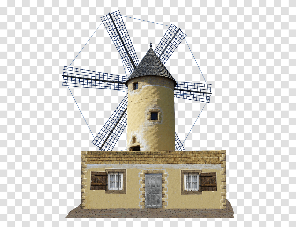 Windmill Mill Dutch Windmill Holland Old Pinwheel Windmill, Tower, Architecture, Building, Machine Transparent Png