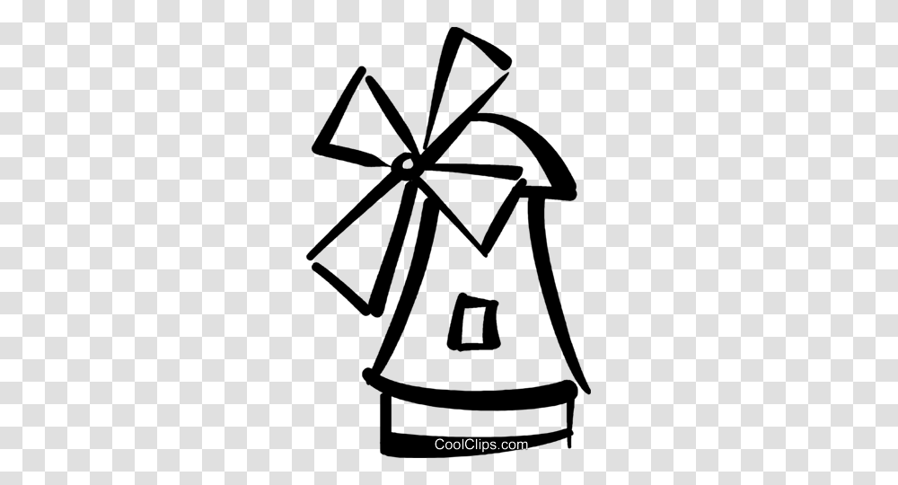 Windmill Royalty Free Vector Clip Art Illustration, Utility Pole, Cowbell Transparent Png