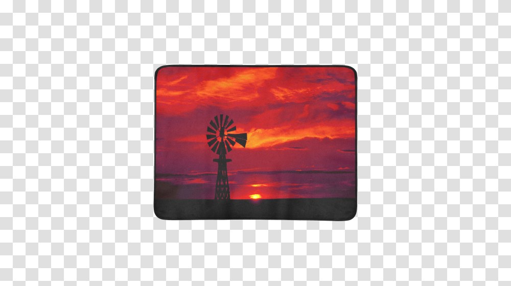 Windmill Sunset Beach Mat Id, Mousepad, Monitor, Screen, Electronics Transparent Png