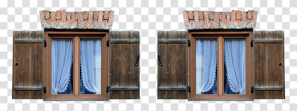Window Shutter Facade Shutters Old Wood Window With Shutters, Door, Housing, Building, House Transparent Png