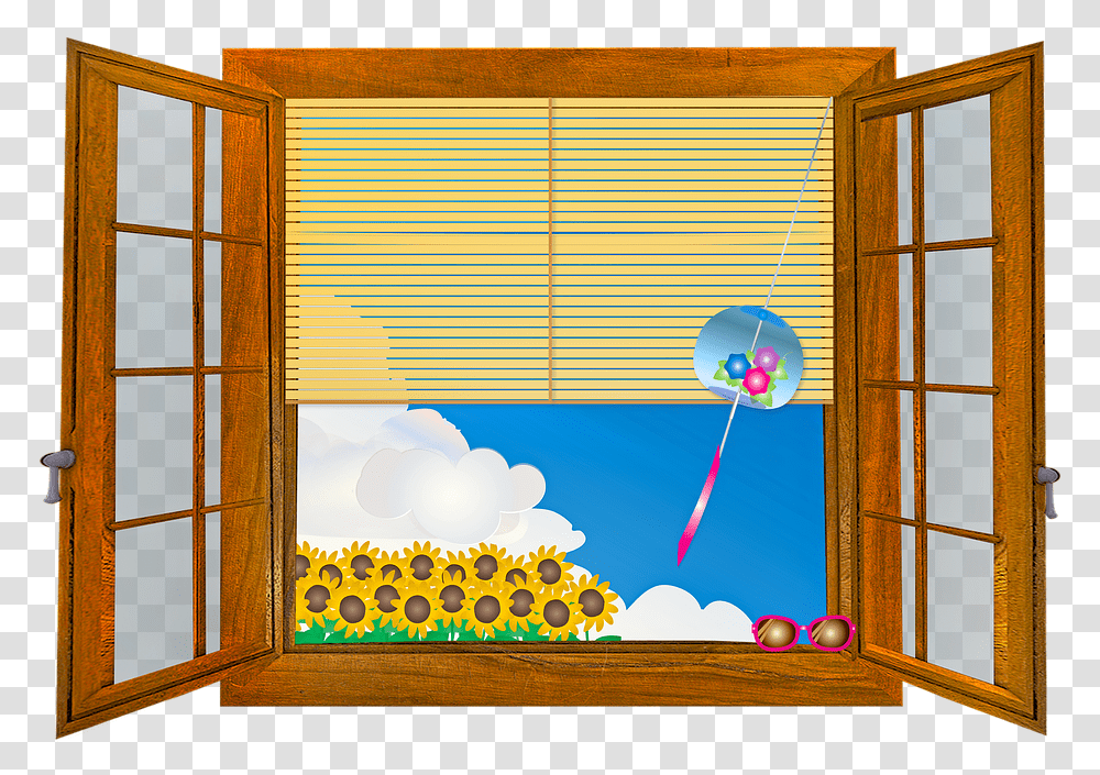 Window Sunflowers Blinds Free Image On Pixabay Window, Home Decor, Curtain, Ball, Female Transparent Png