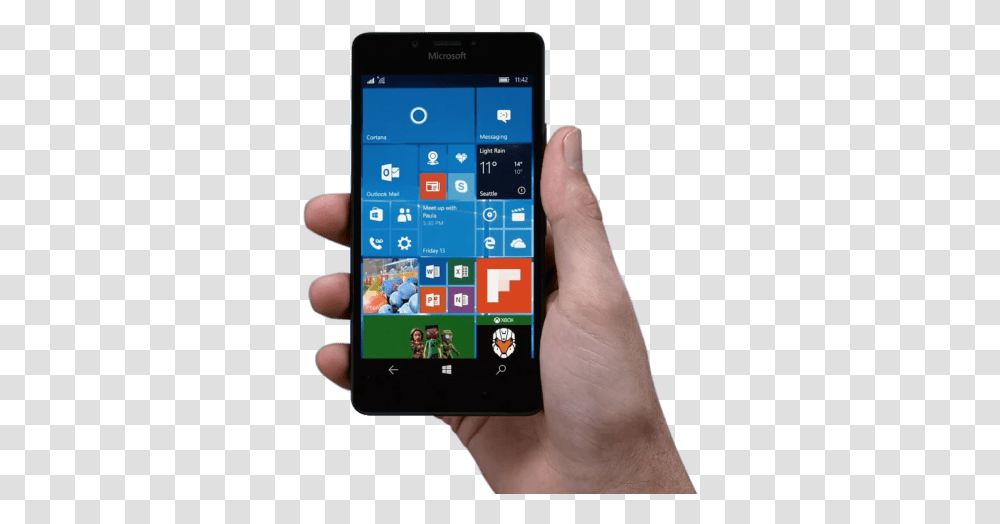 Windows 10 Mobile, Mobile Phone, Electronics, Cell Phone, Person Transparent Png