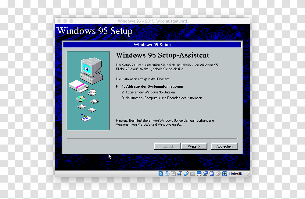 Windows 95 Setup Windows 95 Installation Wizard, Electronics, Computer, File, Desktop Transparent Png
