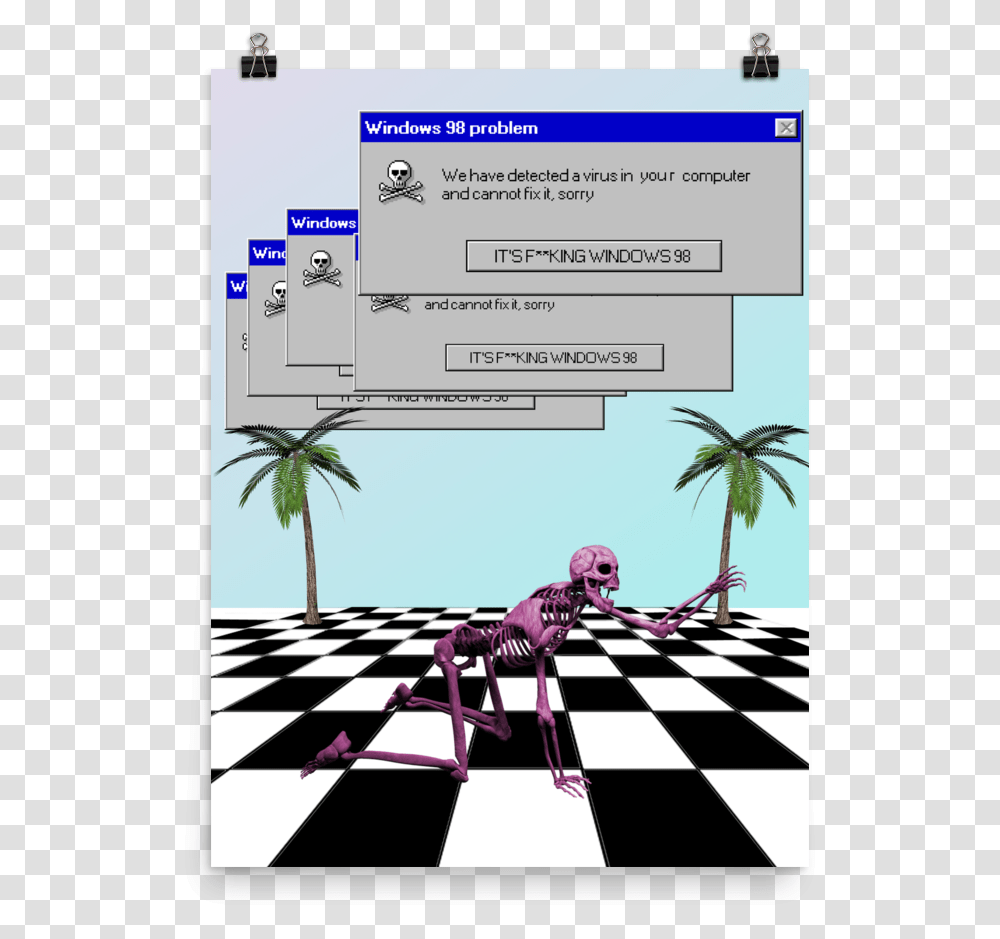 Windows 98 Error Palm Tree Background, Plant, Arecaceae, Chess Transparent Png