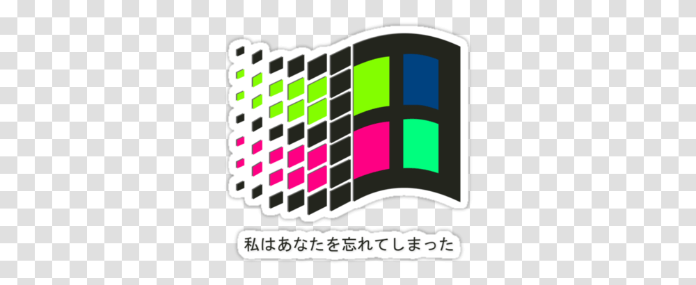 Windows 98 Vaporwave Windows 95 Logo, Scoreboard, Furniture, Text, Rubix Cube Transparent Png