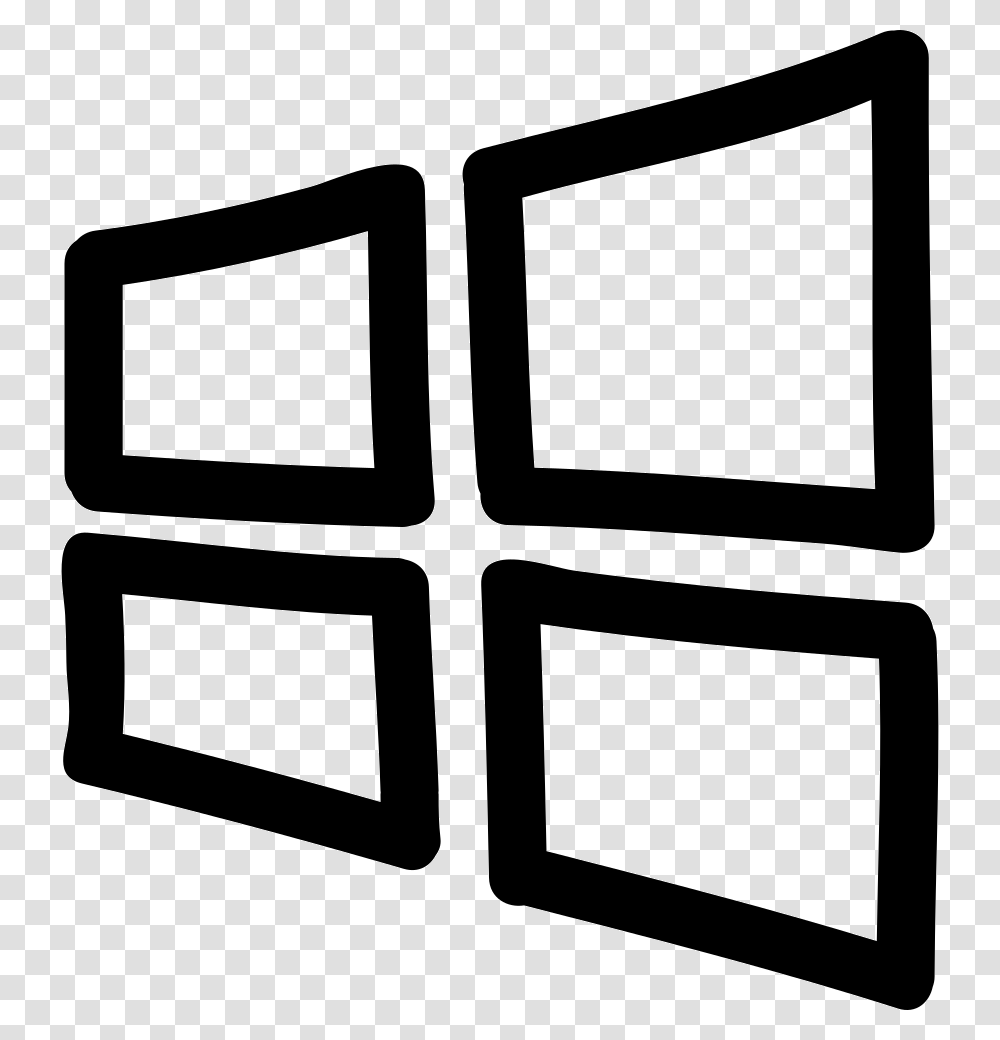 Windows Hand Drawn Logo Outline Comments Hand Drawn Windows Logo, Label, Stencil Transparent Png