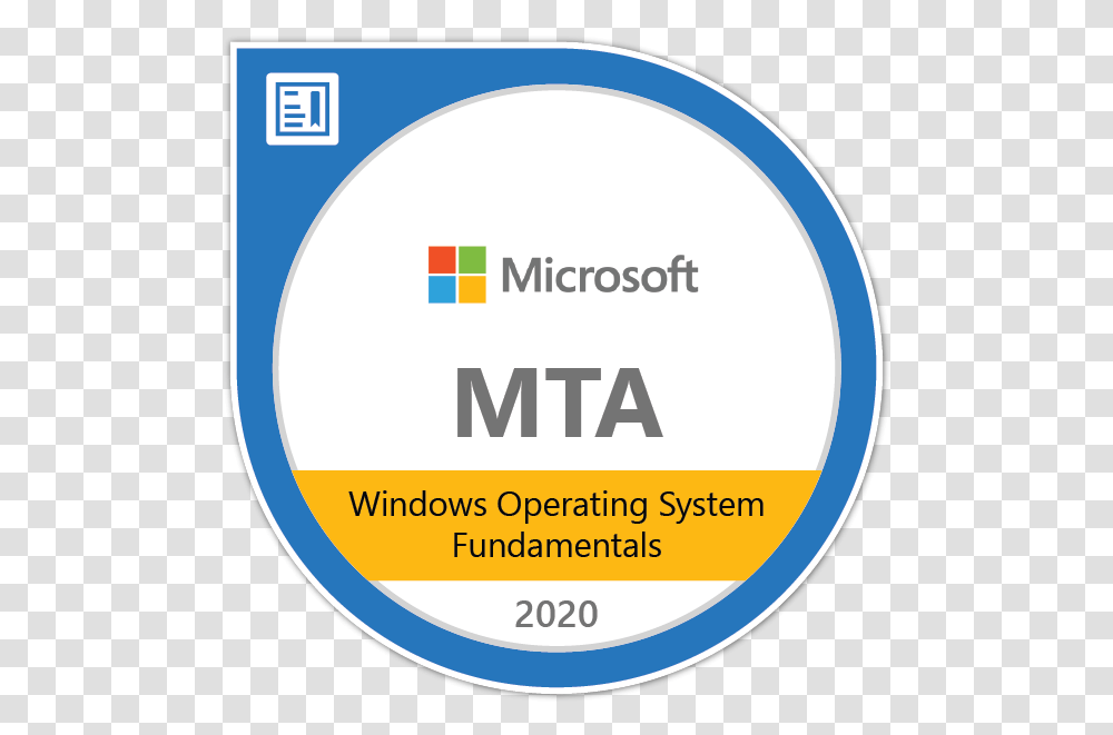 Windows Operating System Microsoft Mta Certification, Label, Text, Sticker, Word Transparent Png