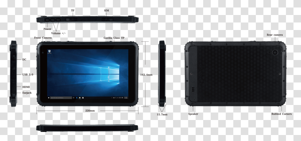 Windows Tablet Rugged Tough Pad Industrial Pc Robust Led Backlit Lcd Display, Monitor, Screen, Electronics, LCD Screen Transparent Png