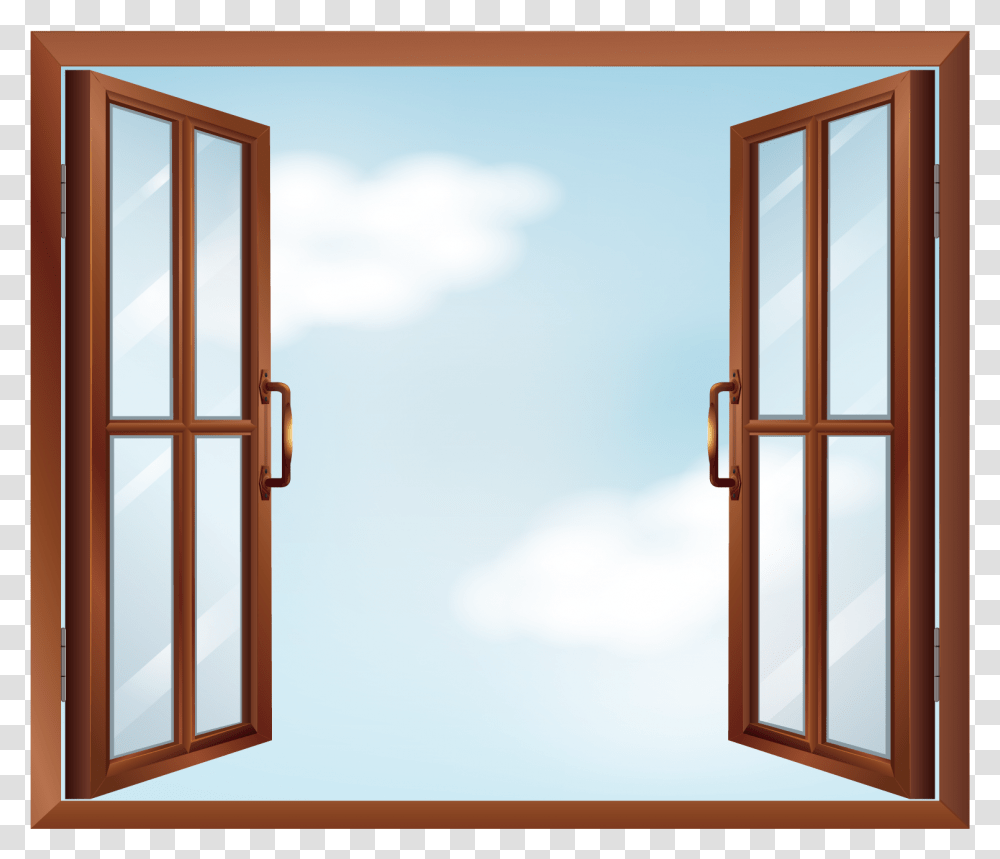 Windows Window Vector Open Hq Image Free Clipart House Windows Clip Art, Picture Window, Door, French Door, Folding Door Transparent Png