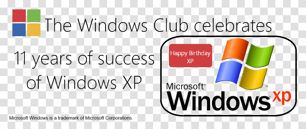 Windows Xp Completes 11 Years Of Success Electric Blue, Text, Face, Word, Alphabet Transparent Png