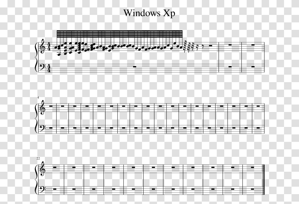 Windows Xp Sheet Music 1 Of 1 Pages Sheet Music, Gray, World Of Warcraft Transparent Png