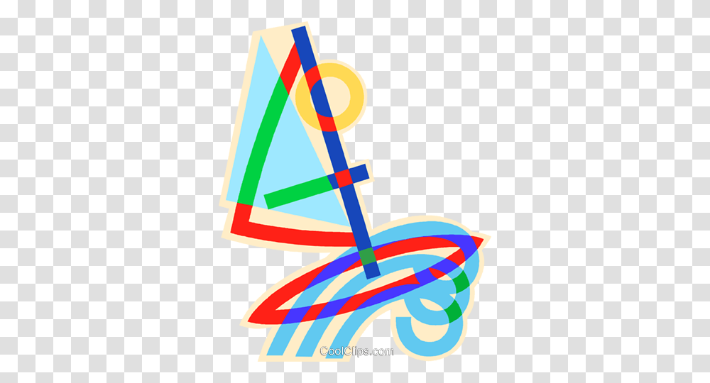 Windsurfing With A Wave Royalty Free Vector Clip Art Illustration, Triangle, Oars Transparent Png