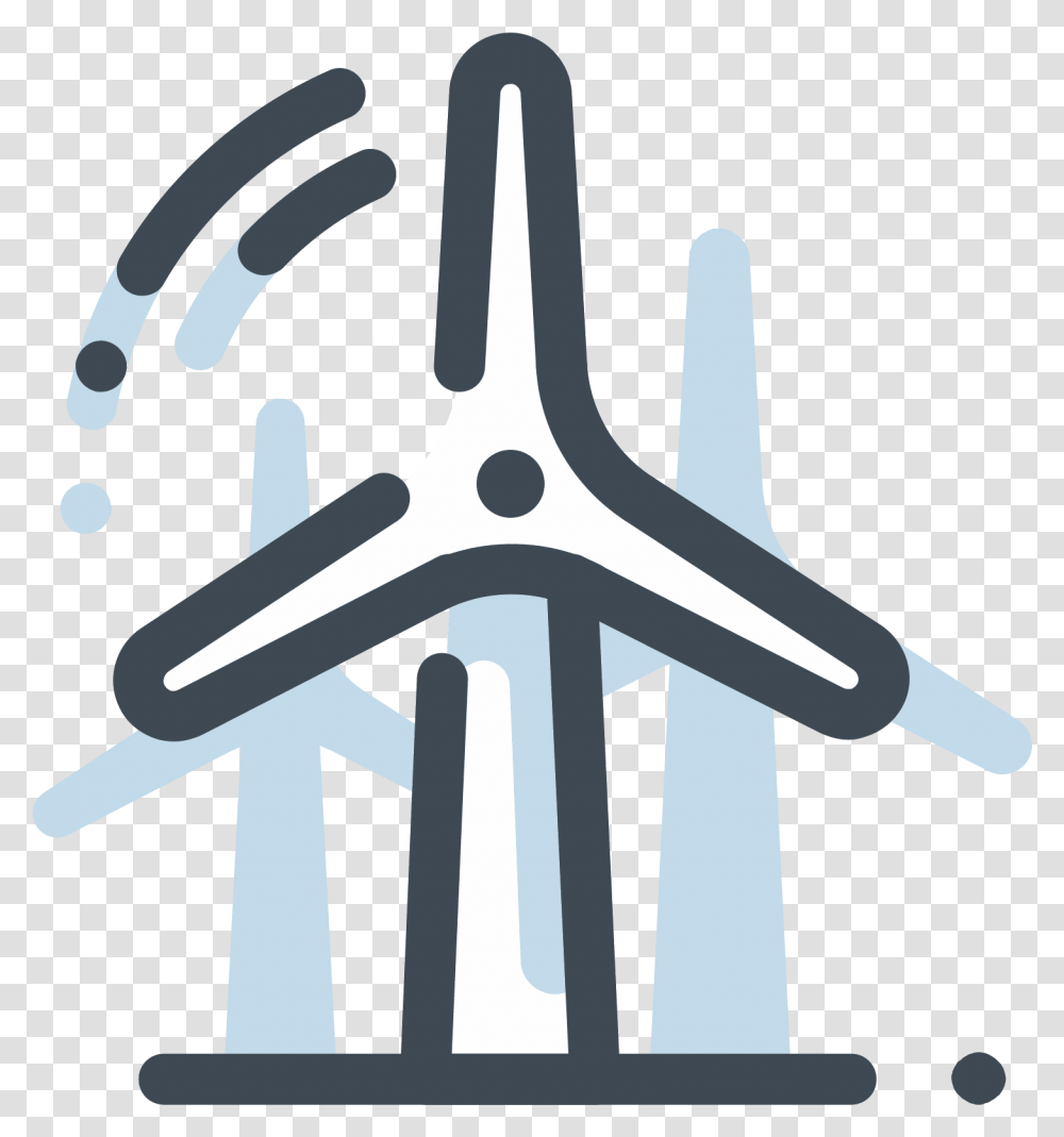 Windy Clipart Viento Turbine Icon, Cross, Pliers, Hammer Transparent Png